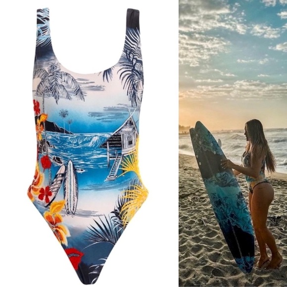 AGUA BENDITA Surfer Tribeca Shaka Embellished One Piece Swimsuit - S